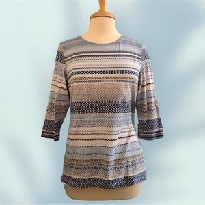 Christopher & Banks Polka Dot Stripe Shirt blue